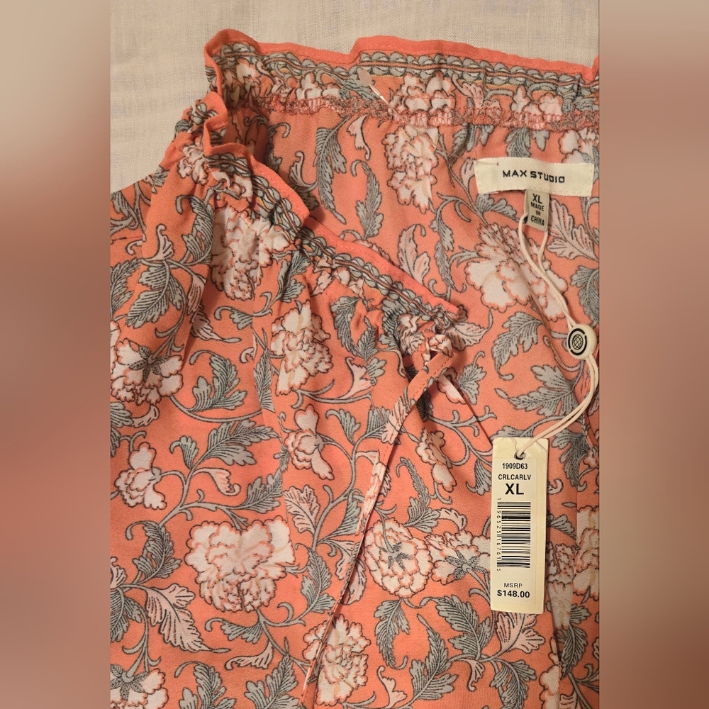 Max Studio Flutter Sleeve Maxi Dress - Coral Carnatuon - Size XL - MSRP $148 - Picture 11 of 13